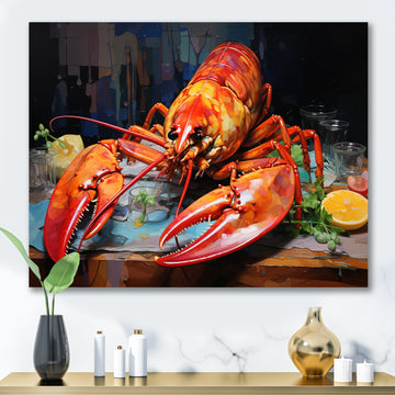 Red Lobster Meal - Lobster Large Canvas Wall Art
